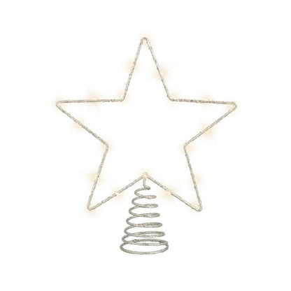 Christmas Micro LED  star shaped wire treetopper - Sliver