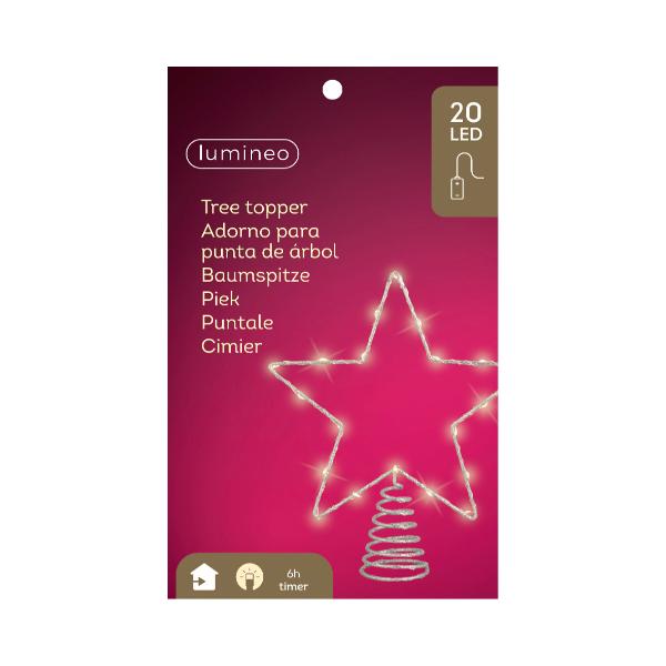 Christmas Micro LED  star shaped wire treetopper - Sliver