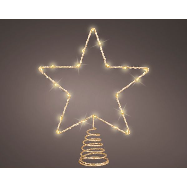 Micro LED  star shaped wire treetopper - Gold