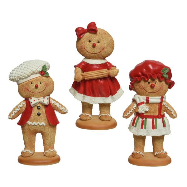 Polyresin Gingerbread Figures 3 Designs 16cm