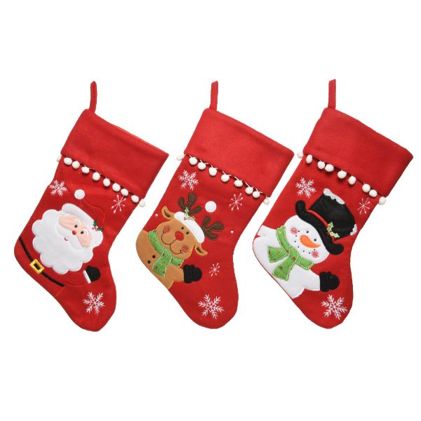 Polyester Christmas Stocking - 3 Designs