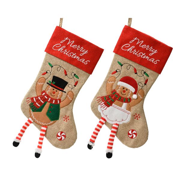 Polyester Christmas Stocking, Ginergerbread  - 3 Designs