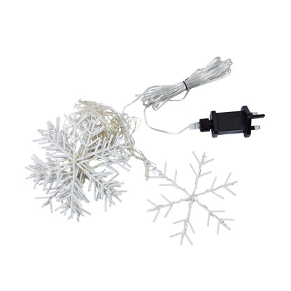 Christmas Snowflake Curtain Lights - Warm White 120x120 339 LEDs