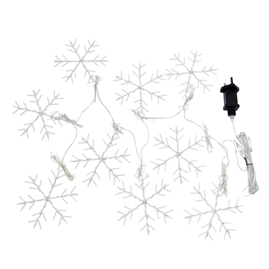 Christmas Snowflake Curtain Lights - Warm White 120x120 339 LEDs