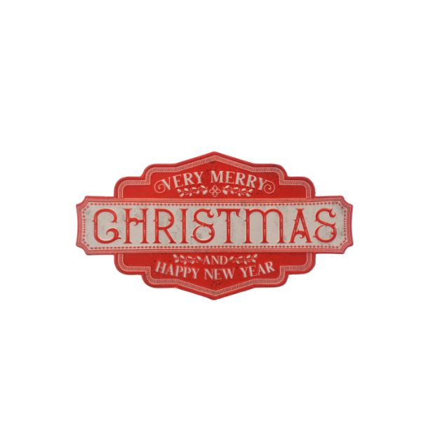 Festive 56cm red MERRY CHRISTMAS sign