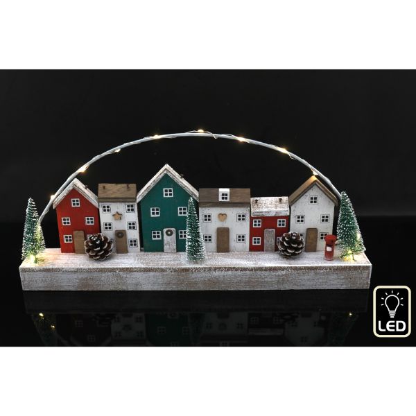 40 X 19cm LED Xmas Houses With Trees