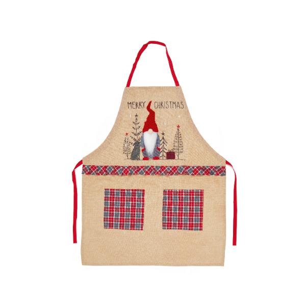 76cm Hessian-Tartn Gnome Apron