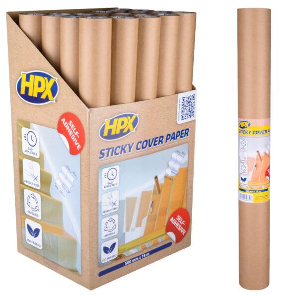 Self adhesive Brown masking paper - 500mm x 15m