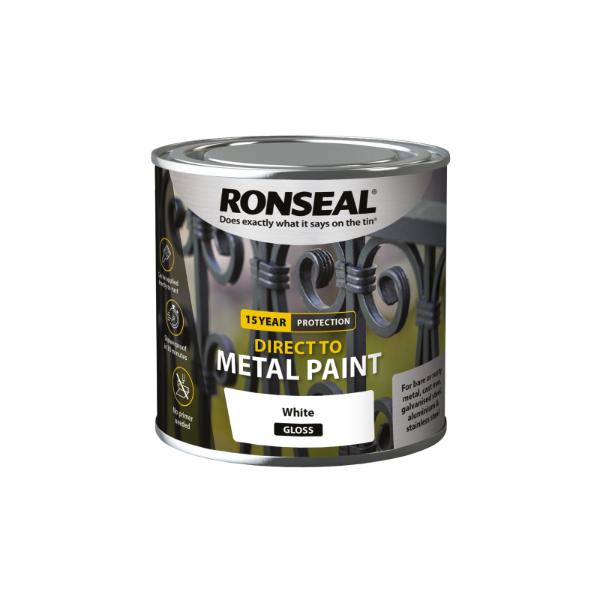 Ronseal Direct To Metal White Gloss 250Ml