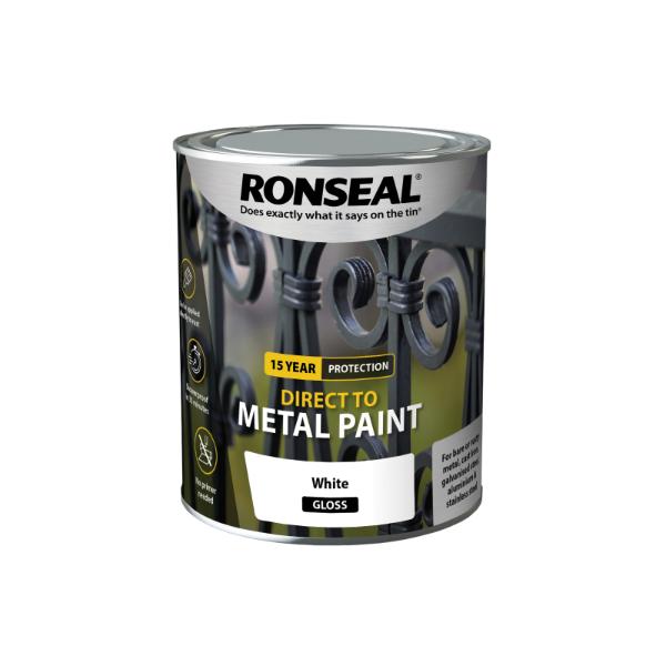 Ronseal Direct To Metal White Gloss 750Ml