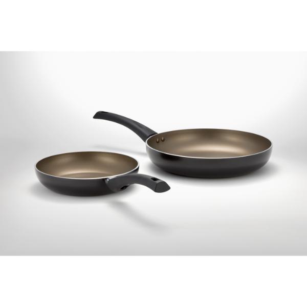 Judge Essentials Radiant 2 Piece Frying Pan Set 22Cm &amp; 28Cm Non-Stick Black