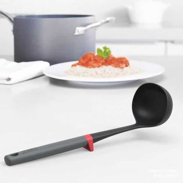 JJ DUO Ladle with Integrated Tool Rest - Red