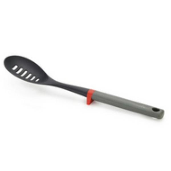 JJ DUO Slotted Spoon with tool rest - Grey/Red