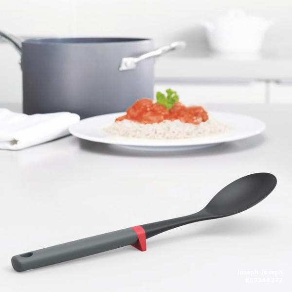 JJ DUO Solid Spoon with tool rest - Grey/Red