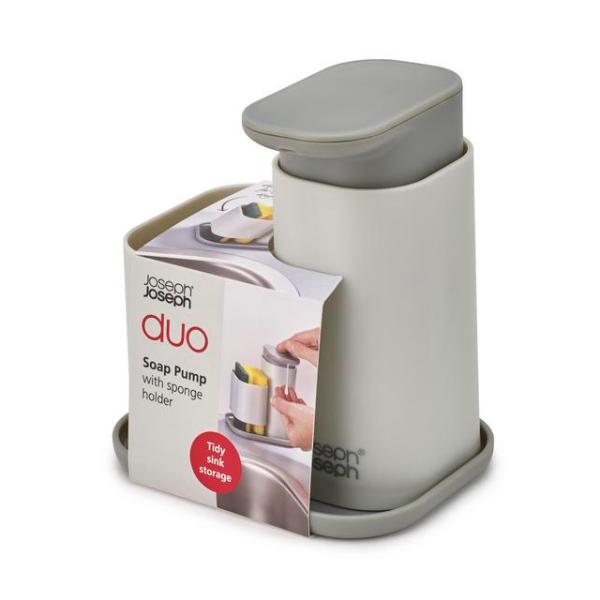 JJ DUO Soap Dispenser with Sponge Holder - Grey