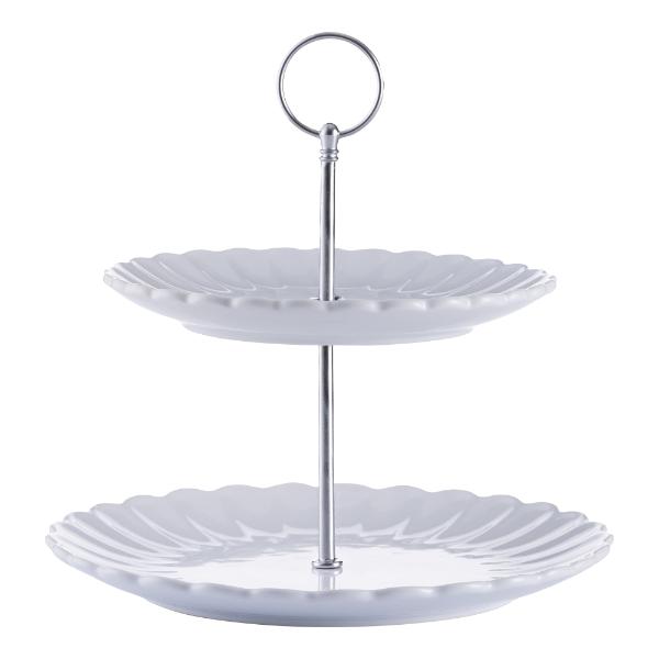 P&amp;K Luxe 2 Tier Cake Stand White