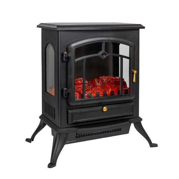 Country Living 3 Sided Glass Electric Stove 2000W Black