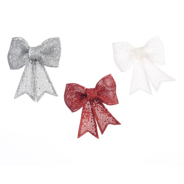 Christmas Festive Glitter  Bow - plastic