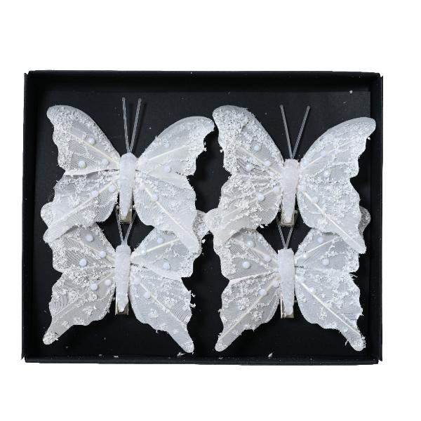 Christmas Butterfly decoration -  feather