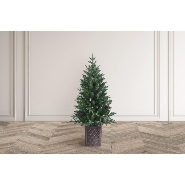 Battery Operated Conifer Porch Tree With 100 Warm White LEDs 4ft (1.2m)