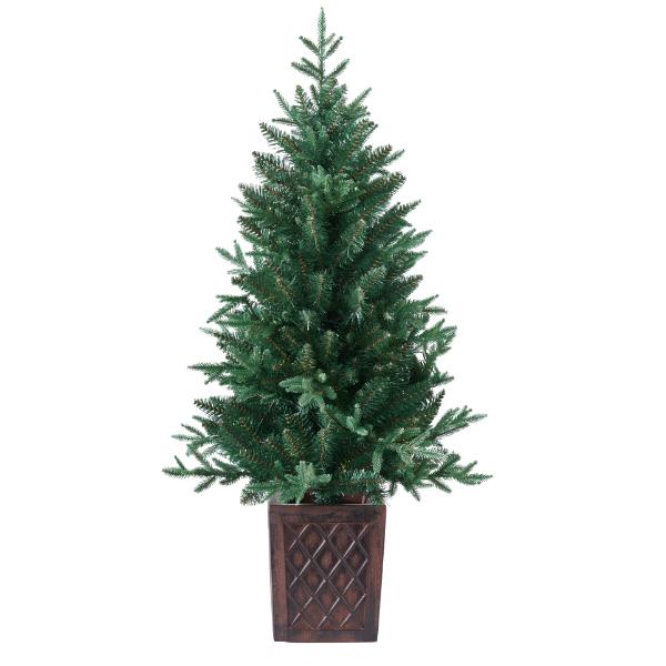 Battery Operated Conifer Porch Tree With 100 Warm White LEDs 4ft (1.2m)