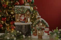 Festive Battery Operated Ceramic Santa/Snowman Houses 16cm 2 Assorted Designs