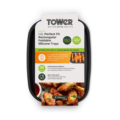 Tower 2 x Rectangular Foldable Trays