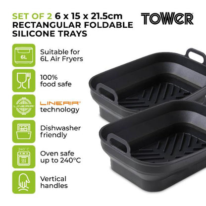 Tower 2 x Rectangular Foldable Trays