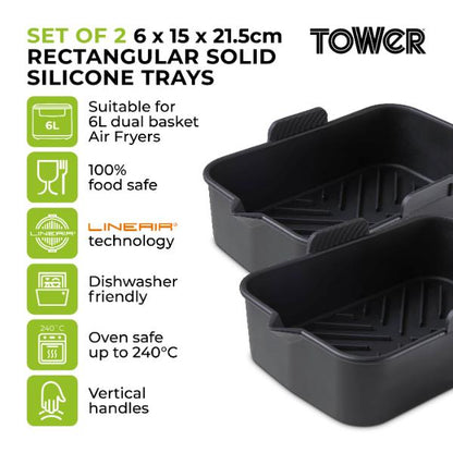 Tower 2 x Rectangular Solid Trays