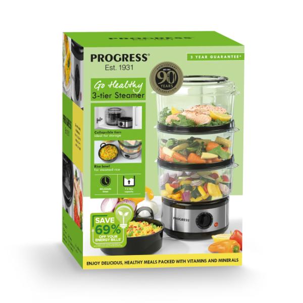 Progress EK2726ZP Go Healthy 3 Tier Steamer