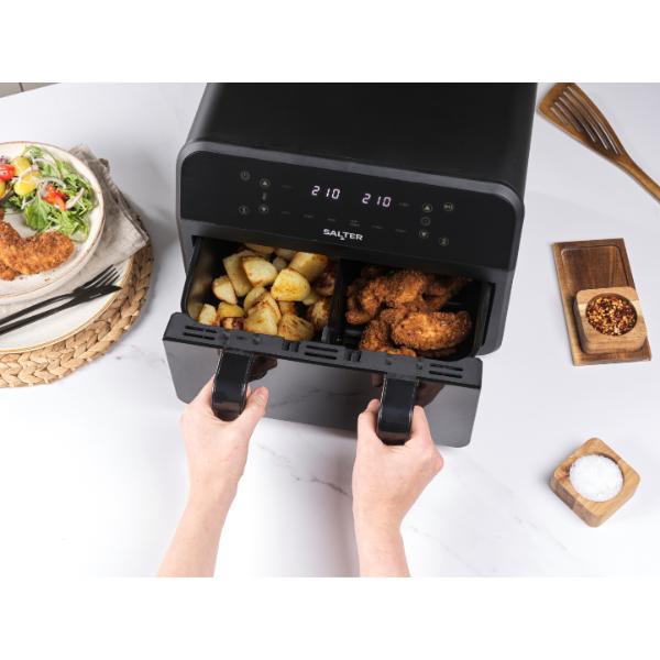 Salter EK5872 Dual Air Fryer With Divider 7L