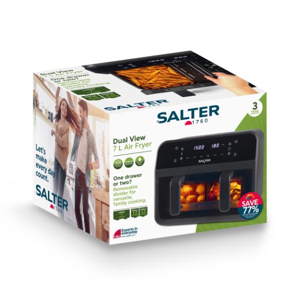 Salter EK5872 Dual Air Fryer With Divider 7L