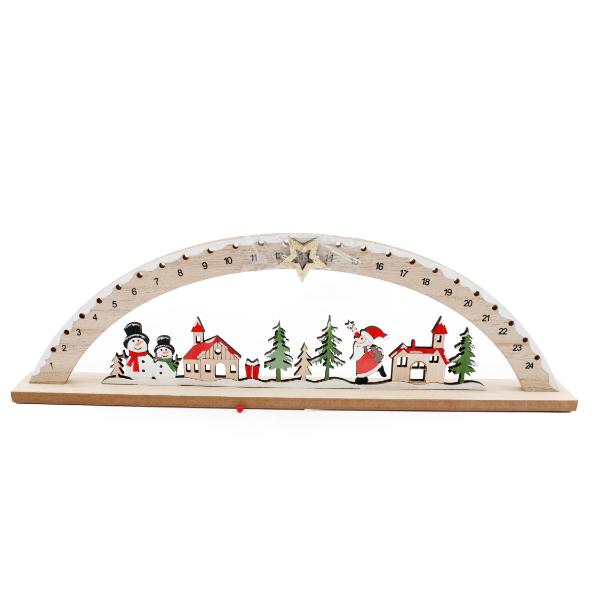 Wooden Arched Christmas Advent Calander 42cm