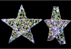 Iridescent Star with 60LEDs White 80cm