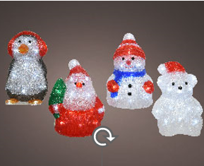 Battery Operated Assorted Acrylic Figures With 20LEDs 23cm