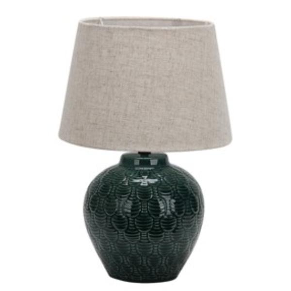 4109 Dark Green Ceramic Table Lamp With Shade