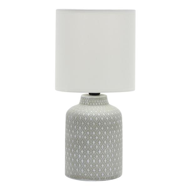 5015S LT GRY Ceramic Table Lamp With Shade