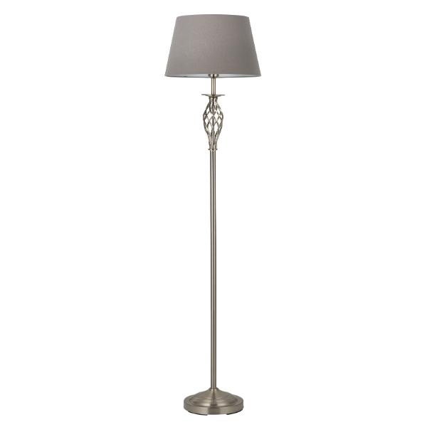 Floor Lamp Satin Nickle With Shade