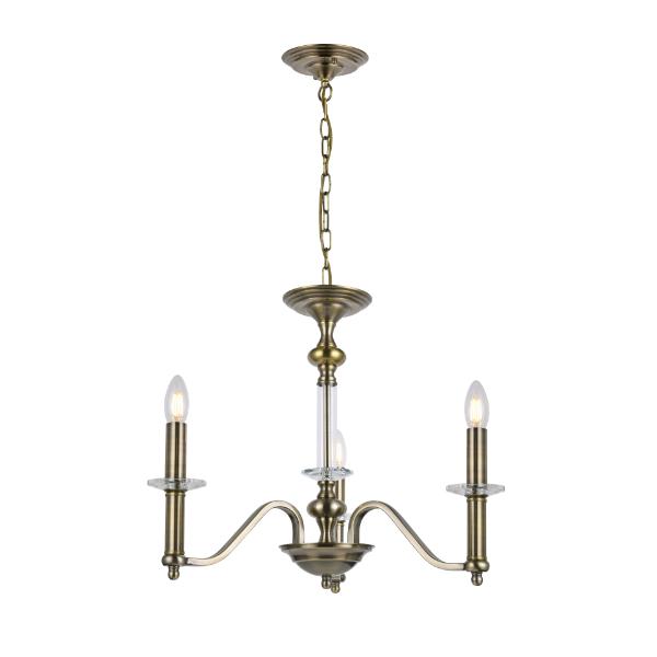 Decorative 3 arm Ceiling Light Antique brass