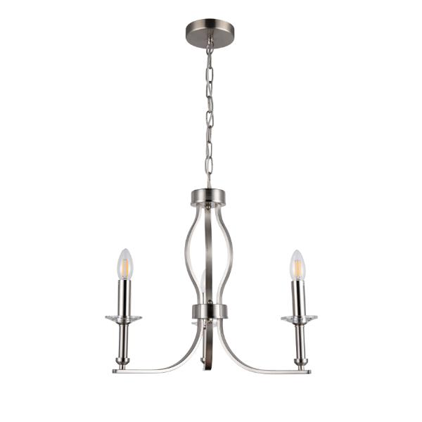 Decorative 3 arm Ceiling Light satin nickles