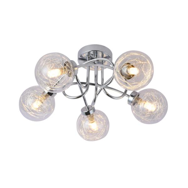 Chrome semi flush Ceiling 5  light