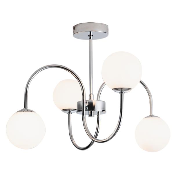 205/4 Chrome semi flush Ceiling 4  light