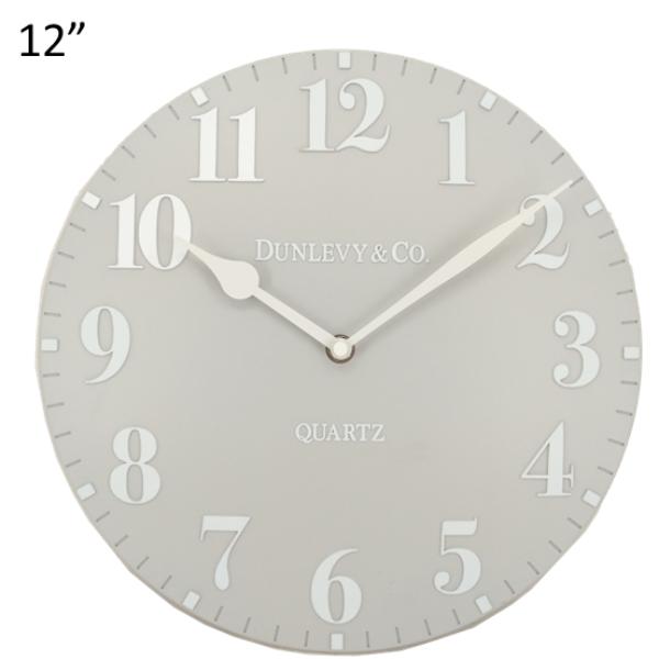 Dunlevy Luna Clock 12&quot; Stone White