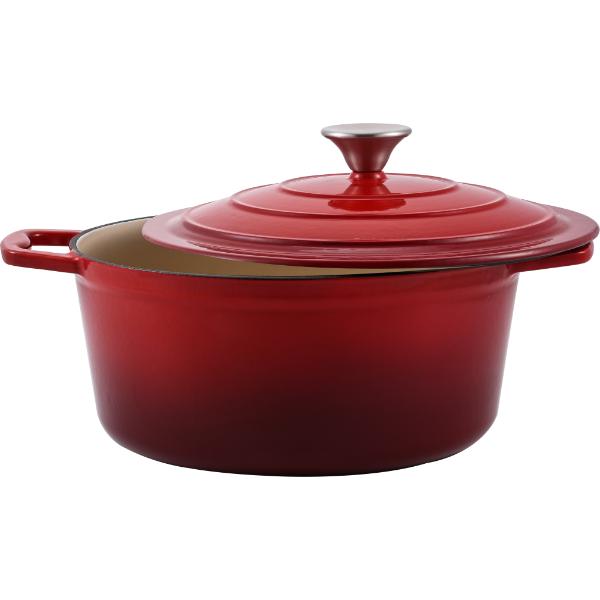 Steelex Round Cast Iron Casserole 2.7L 20cm Red