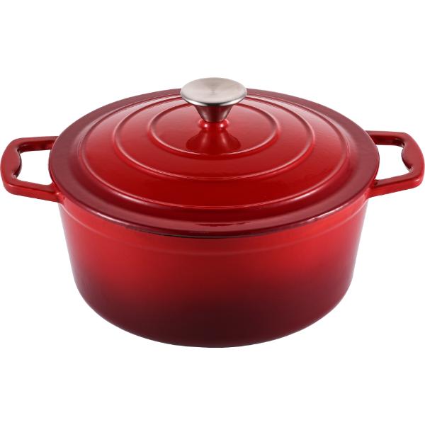 Steelex Round Cast Iron Casserole 2.7L 20cm Red