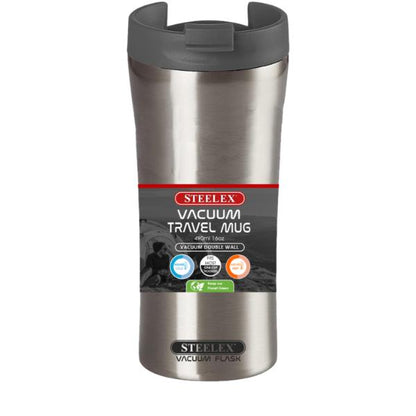 Steelex Black Vacuum Travel Mug 470ml Stainless Steel