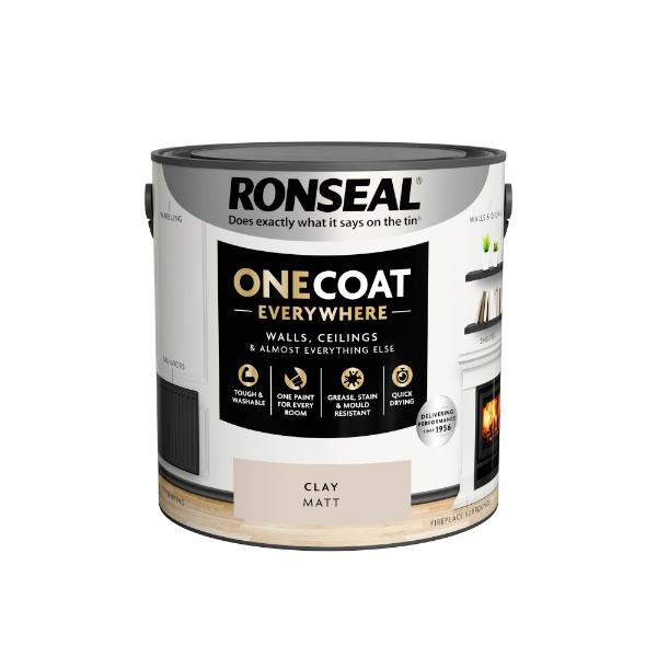 Ronseal One Coat Everywhere Paint Clay Matt 2.5L