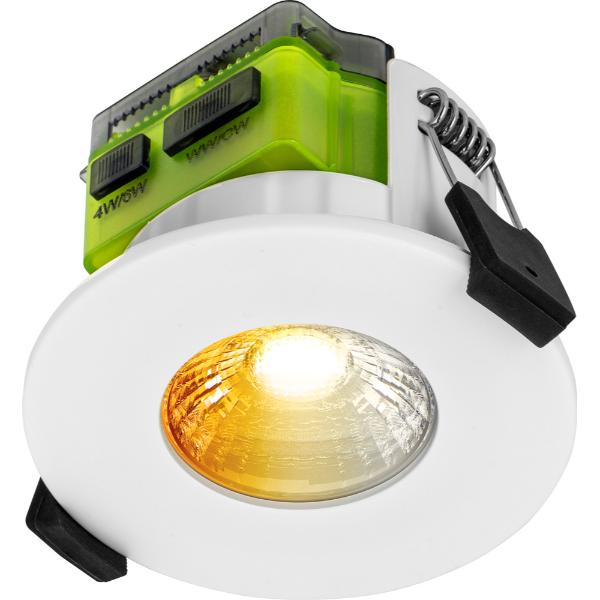 Luceco F-Type Downlight MK2 4W/6W 690 Lumens Dim 2 Warm IP65 White