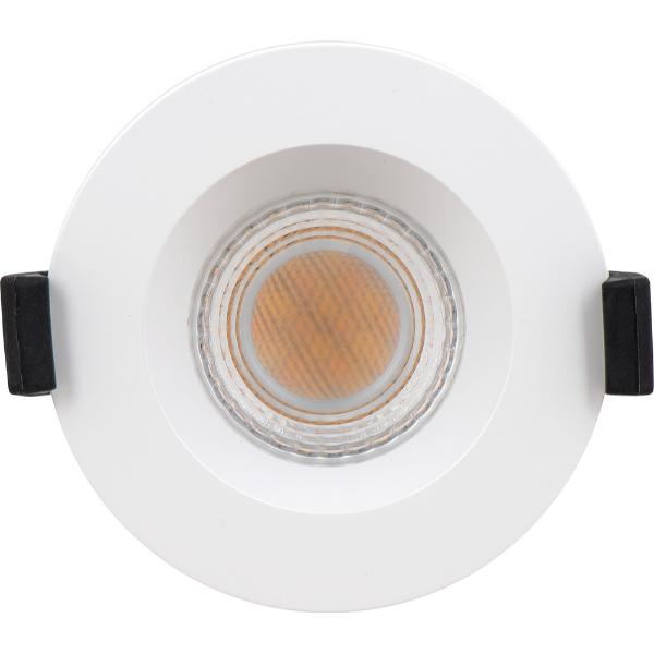 Luceco -F-Type Downlight MK2 4W/6W 750 Lumen Power &amp; Colour Op, Dim IP65 Whte Regressed