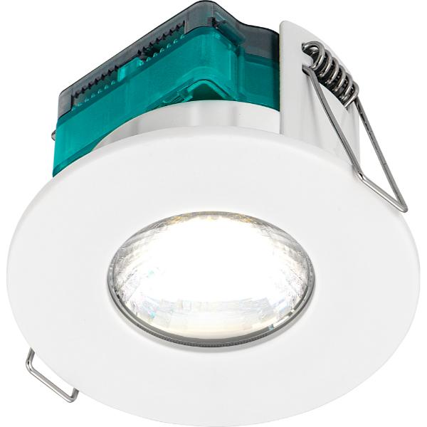 Luceco F-Type Downlight Essence 5W 550 Lumens 4000k Dimmable IP65 White Bezel